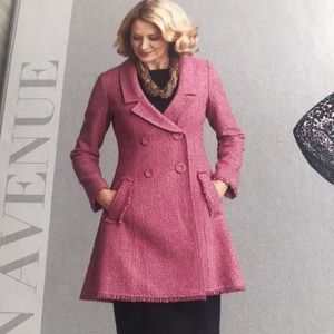 CAbi pink tweed Madison Avenue coat